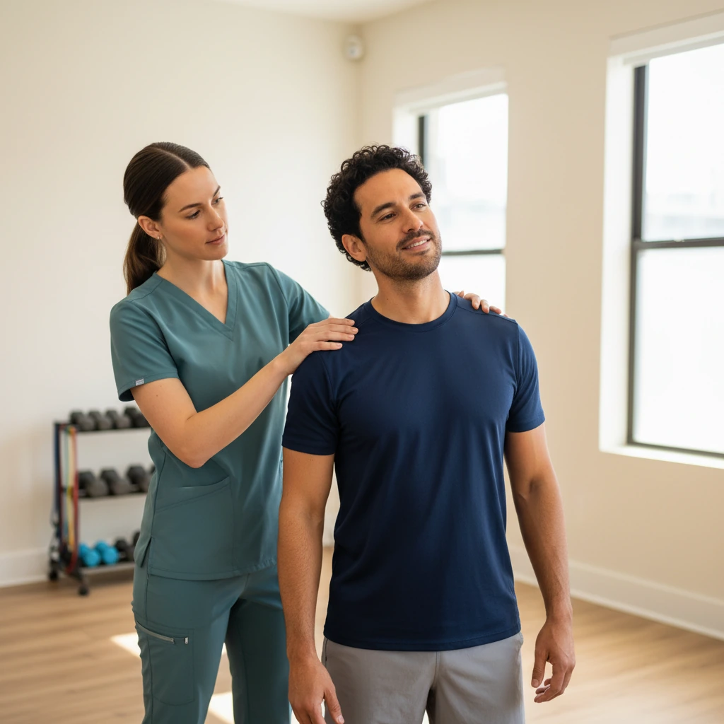 Therapist performing one-on-one neck and spine rehabilitation treatment
